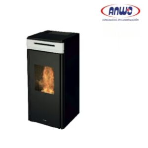 TERMOESTUFA A PELLET RAVELLI 14 KW CON CIRCUITO PARA CALEFACCION CENTRAL COLOR NEGRO